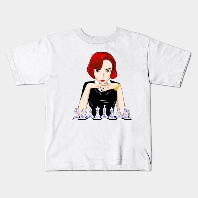 sports master in chess, the redhead ecopop art Kids T-Shirt by jorge_lebeau